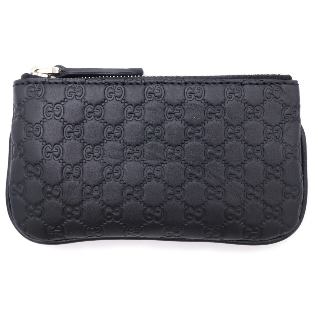 GUCCI(グッチ) マイクログッチシマ コインケース ブラック レザー 544476 シルバー金具