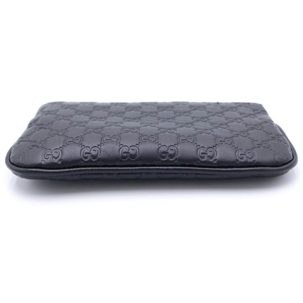 GUCCI(グッチ) マイクログッチシマ コインケース ブラック レザー 544476 シルバー金具
