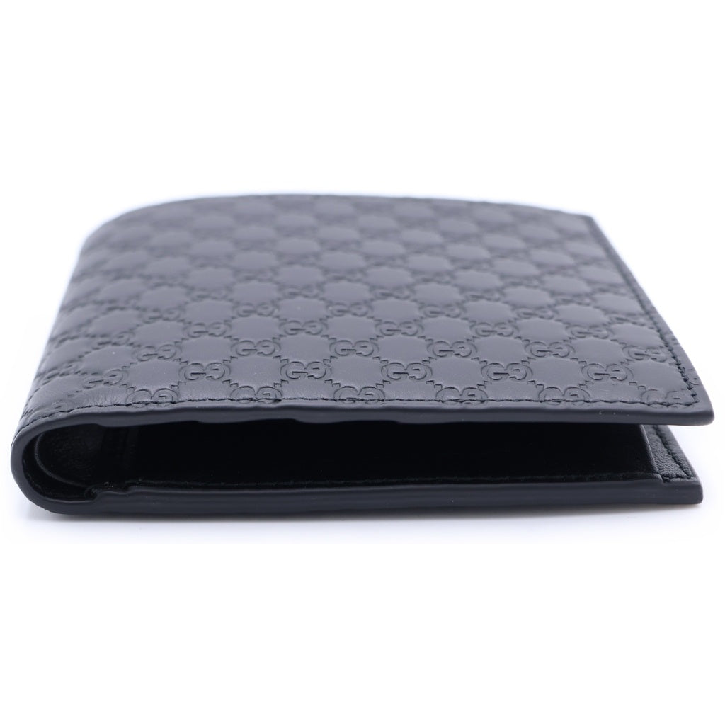 GUCCI(グッチ) グッチシマ 二つ折り財布 コンパクトウォレット カードケース ブラック レザー 150413