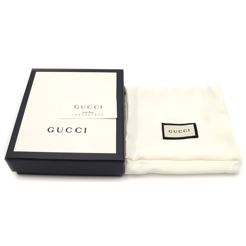 GUCCI(グッチ) グッチシマ 二つ折り財布 コンパクトウォレット カードケース ブラック レザー 150413
