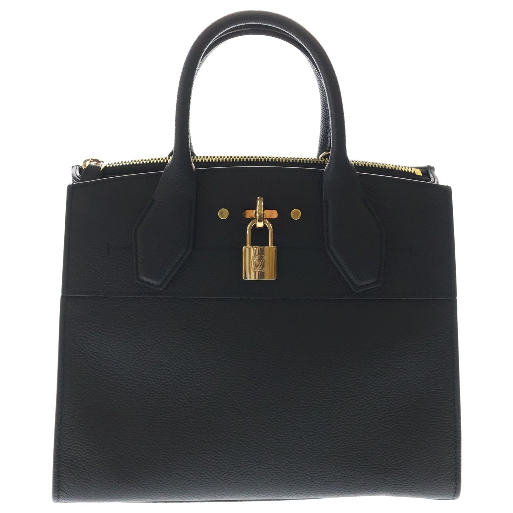 LOUIS VUITTON(ルイヴィトン) シティ スティーマーPM キュイール トリヨン ノワール レザー 2WAY ハンド ショルダーバッグ ゴールド金具 ブラック M53028 レディース