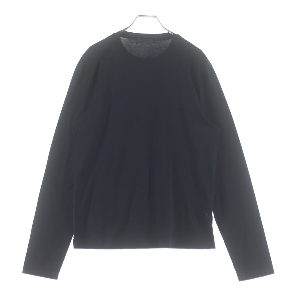 PRADA(プラダ) トライアングルロゴ刺繍 ロングTシャツ ブラック コットン #M
