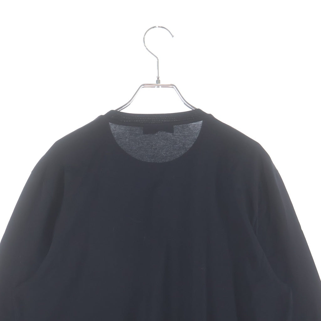 PRADA(プラダ) トライアングルロゴ刺繍 ロングTシャツ ブラック コットン #M