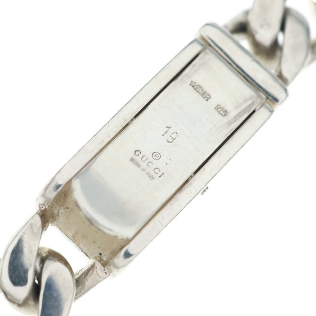 GUCCI(グッチ) チェーン ロゴ プレート SV925 ブレスレット シルバー レディース