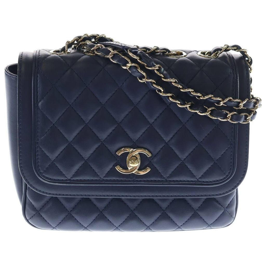 CHANEL(シャネル) マトラッセ ラムスキン レザー Wチェーンショルダー 