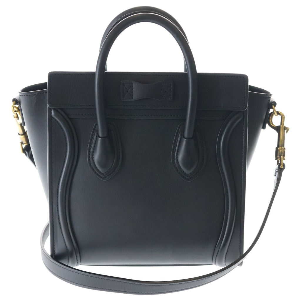 CELINE(セリーヌ) ラゲージ ナノショッパー 2WAYバッグ ショルダーバッグ ハンドバッグ ブラック レザー ゴールド金具 レディース