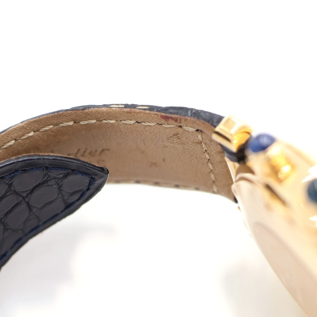 Cartier(カルティエ) パシャ38MM クロノグラフ デイト 紫文字盤 レザーベルト クォーツウォッチ 腕時計 K18YG イエローゴールド/ブラック W3003551