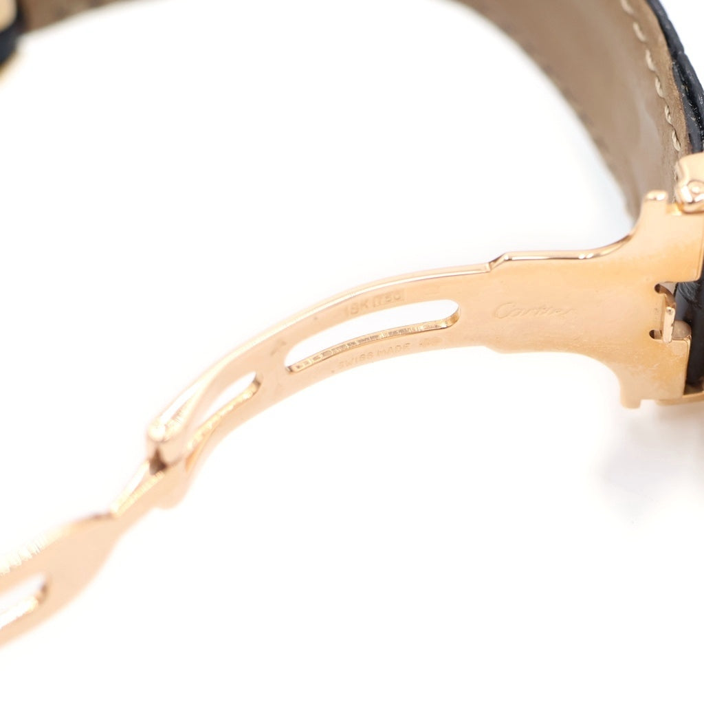 Cartier(カルティエ) パシャ38MM クロノグラフ デイト 紫文字盤 レザーベルト クォーツウォッチ 腕時計 K18YG イエローゴールド/ブラック W3003551