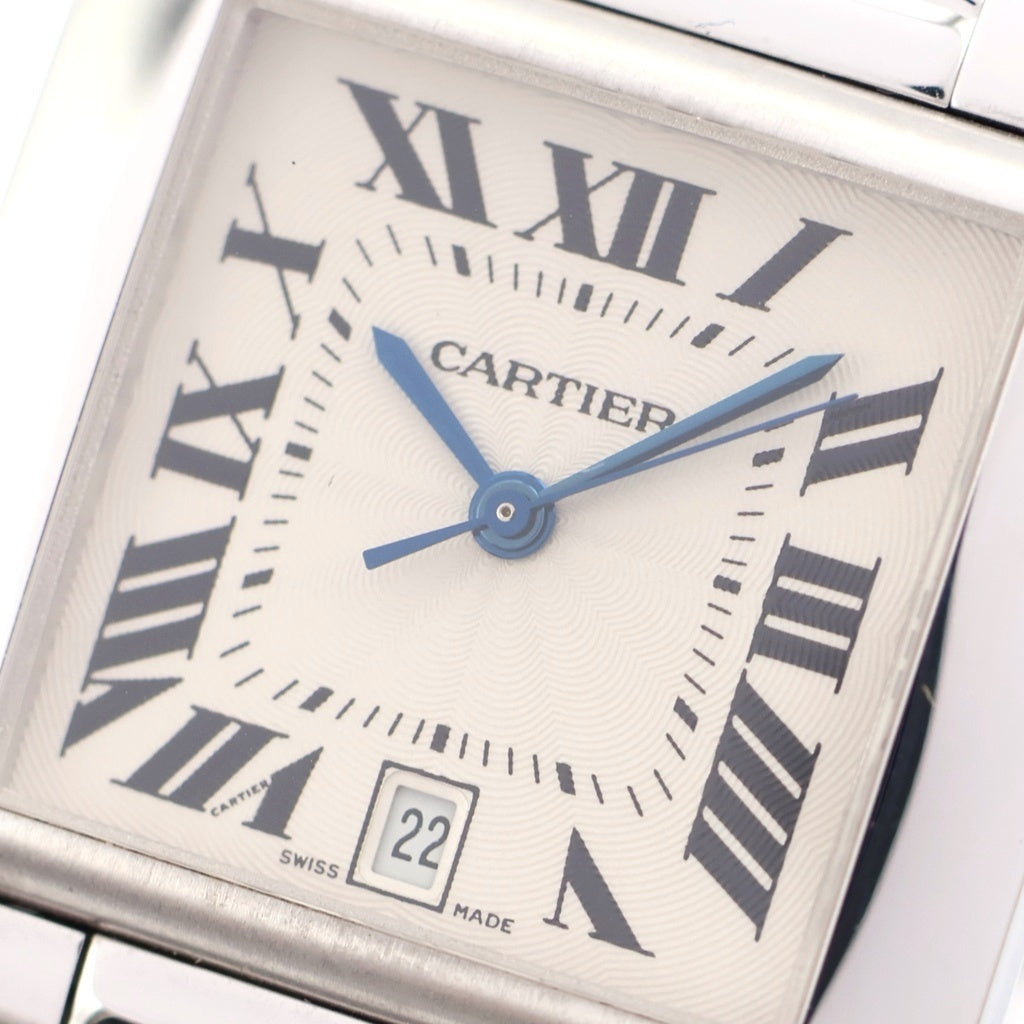 Cartier(カルティエ) タンクフランセーズLM シルバー文字盤 自動巻き 腕時計 K18WG ホワイトゴールド W50011S3 レディース