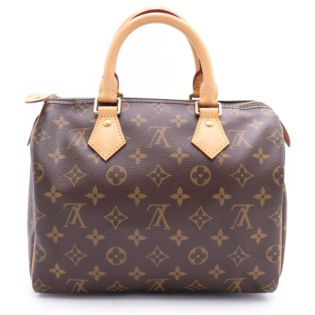 LOUIS VUITTON(ルイヴィトン) モノグラム スピーディ25 ハンドバッグ ボストンバッグ ブラウン レザー×PVC M41109 ゴールド金具 レディース
