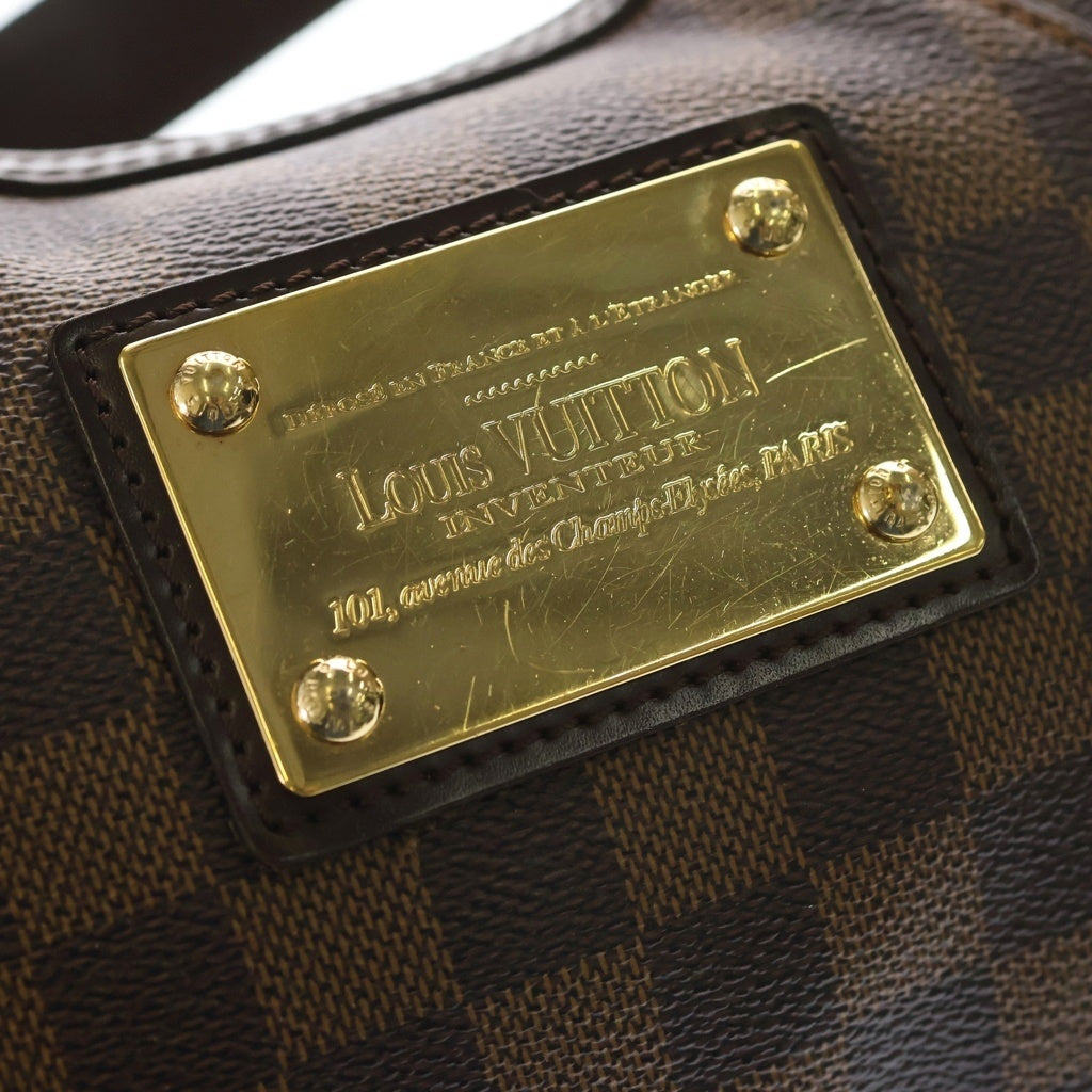 LOUIS VUITTON(ルイヴィトン) ダミエ テムズPM ワンショルダーバッグ ブラウン レザー×PVC N48180 ゴールド金具 レディース