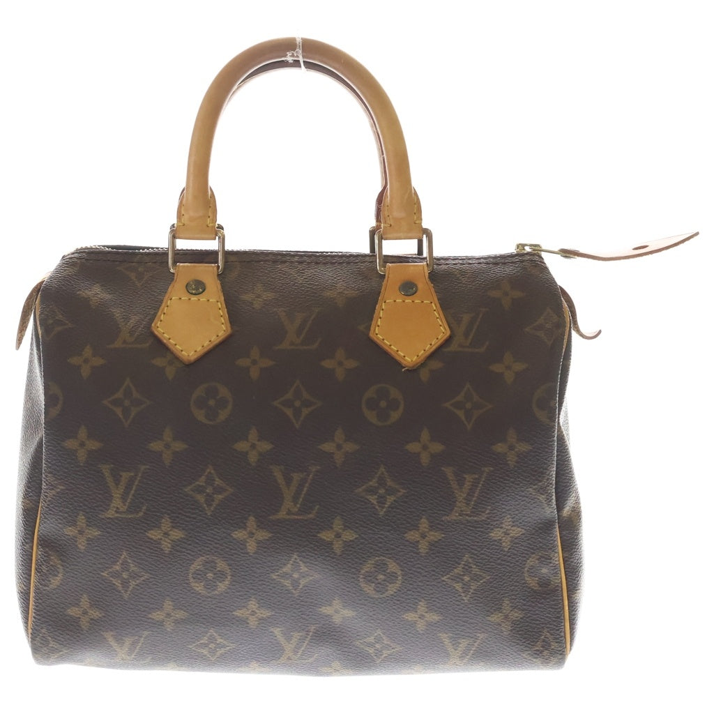 LOUIS VUITTON(ルイヴィトン) モノグラム スピーディ25 ハンドバッグ ボストンバッグ ブラウン レザー×PVC M41528 ゴールド金具 レディース