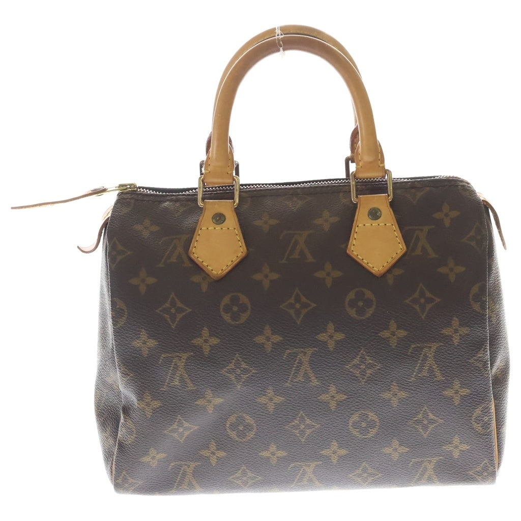 LOUIS VUITTON(ルイヴィトン) モノグラム スピーディ25 ハンドバッグ ボストンバッグ ブラウン レザー×PVC M41528 ゴールド金具 レディース