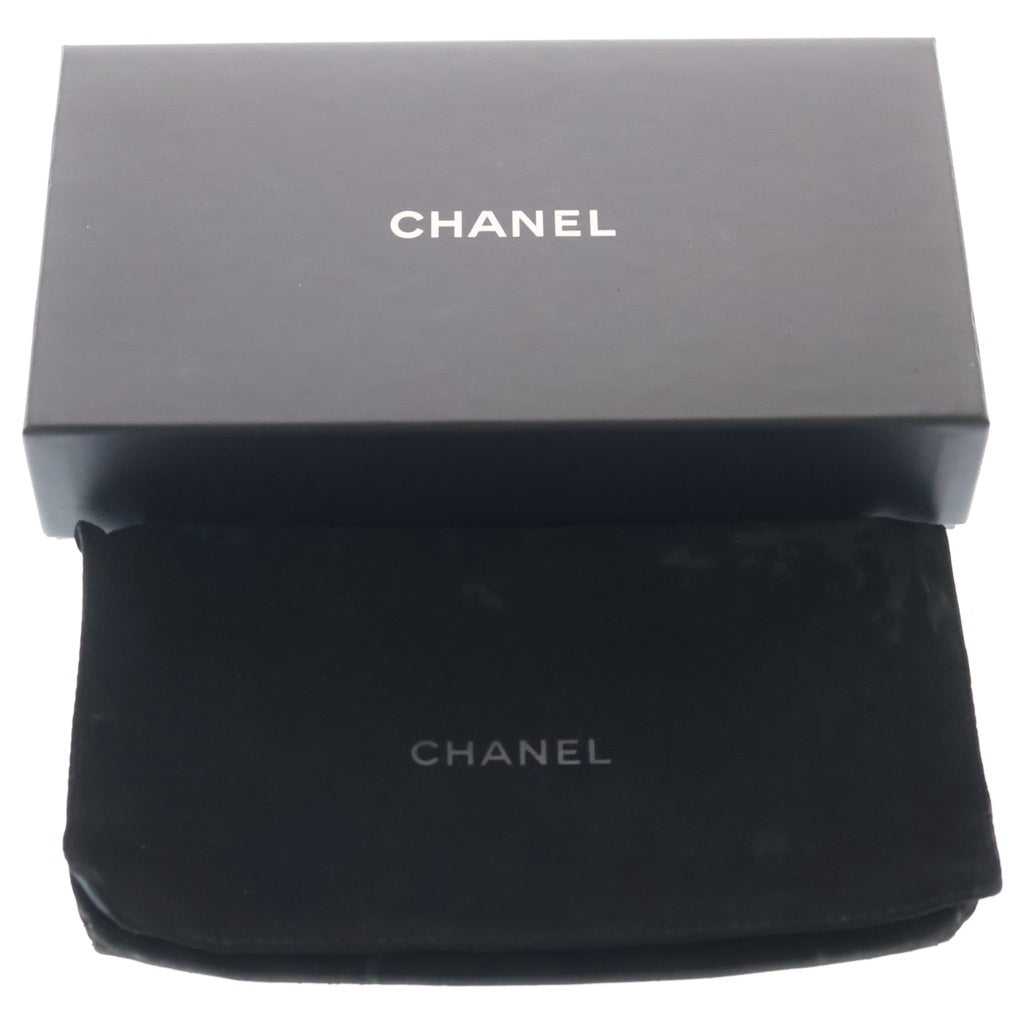 CHANEL(シャネル) マトラッセ 二つ折り長財布 ロングウォレット カードケース ブラック ラムスキン シルバー金具 レディース