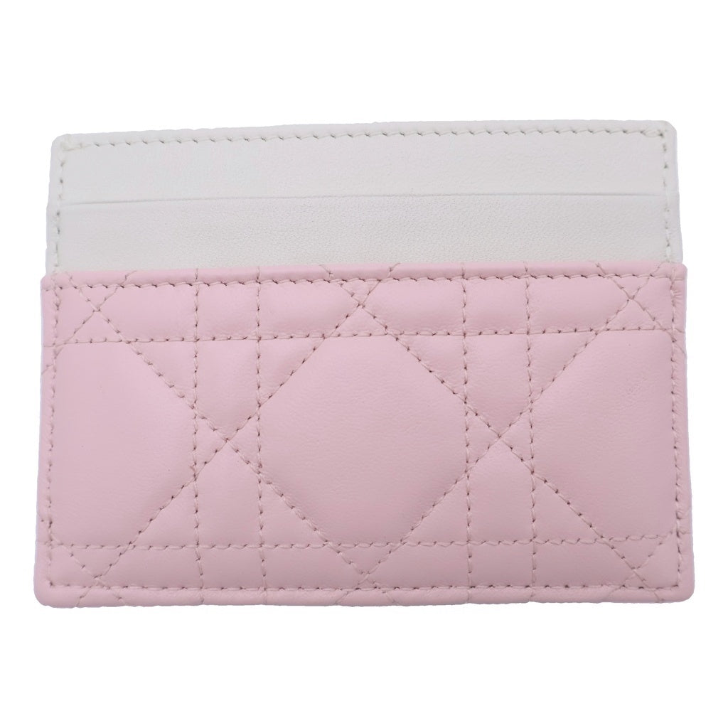 Christian Dior MONSIEUR(クリスチャンディオールムッシュ) レディーディオール カナージュ レザー カードケース ピンク/ホワイト S2604PUQC M19I レディース
