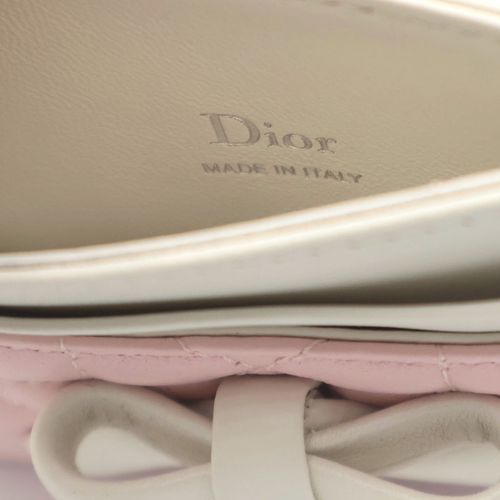 Christian Dior MONSIEUR(クリスチャンディオールムッシュ) レディーディオール カナージュ レザー カードケース ピンク/ホワイト S2604PUQC M19I レディース