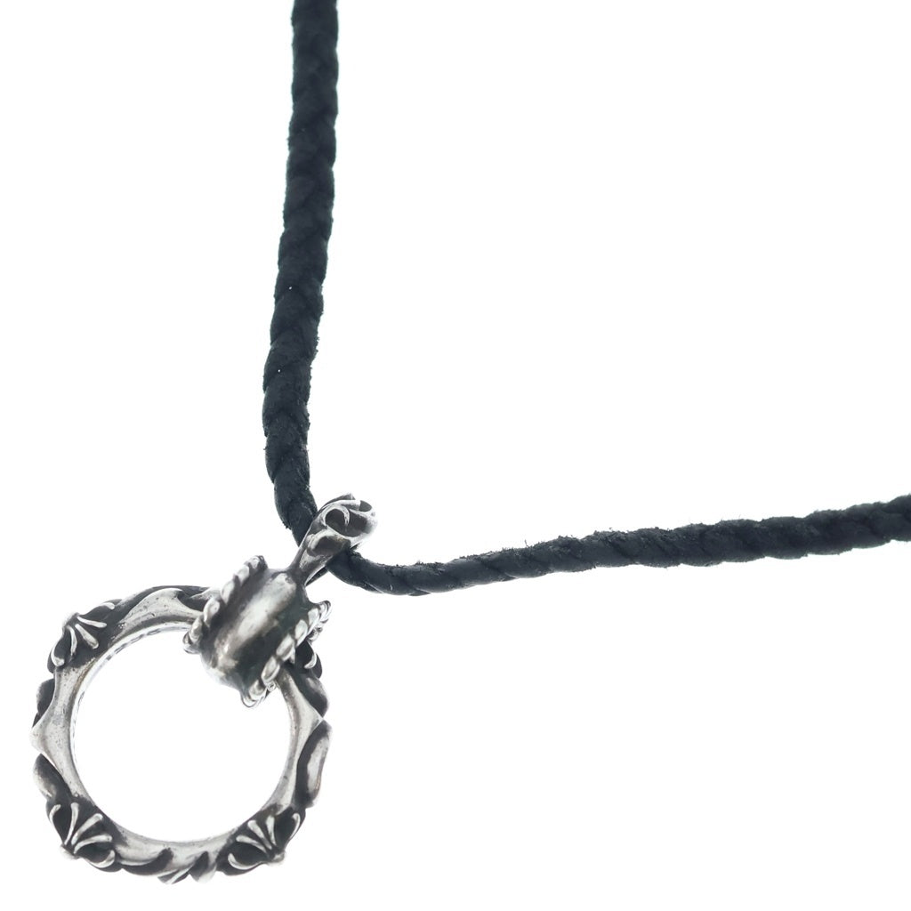 CHROME HEARTS(クロムハーツ) EWLP SBTBAND モチーフアイウェアループ Wレザーブレイド SBTバンドリング ペンダント ネックレス