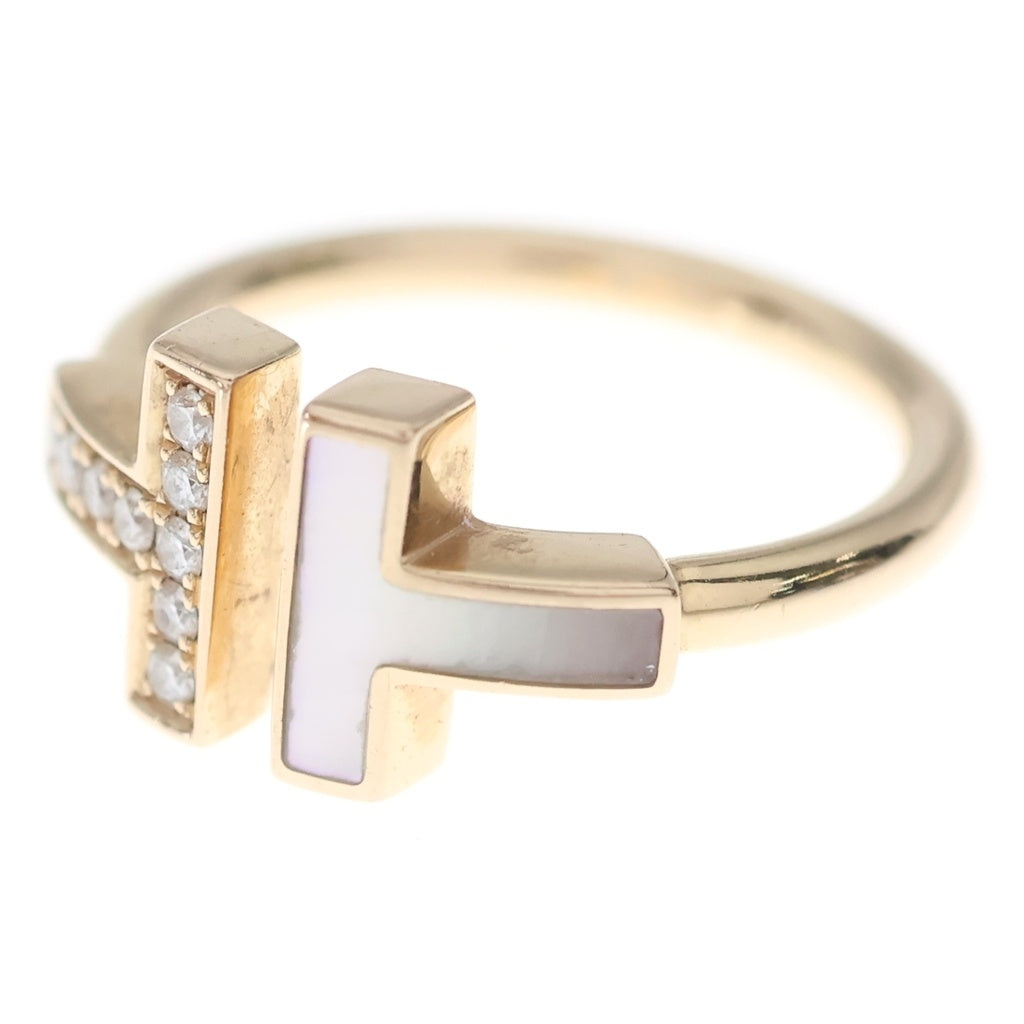 TIFFANY & Co.(ティファニー) Tワイヤー シェル ダイヤ Au750 K18PG リング 指輪 #48 ピンクゴールド レディース