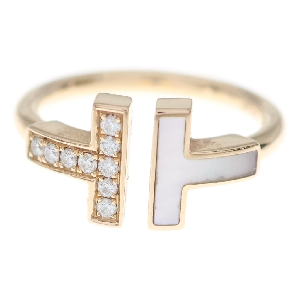 TIFFANY & Co.(ティファニー) Tワイヤー シェル ダイヤ Au750 K18PG リング 指輪 #48 ピンクゴールド レディース