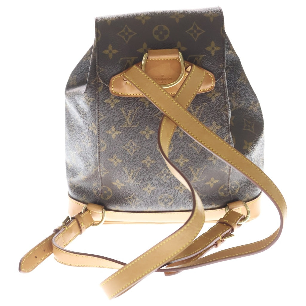 LOUIS VUITTON(ルイヴィトン) モノグラム モンスリPM リュックサック バックパック ショルダーバッグ ブラウン レザー×PVC M51137 ゴールド金具 レディース