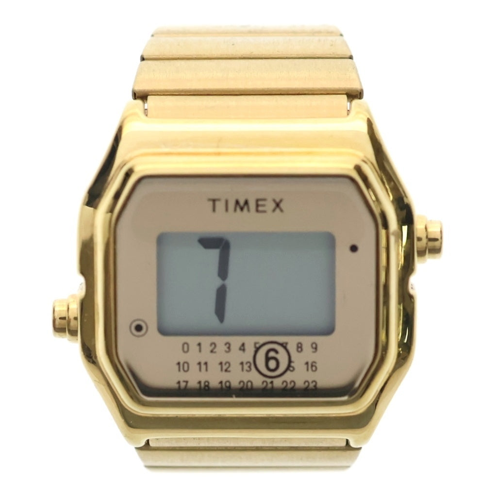 MM6 Maison Margiela(エムエムシックスメゾンマルジェラ) MM6×TIMEX T80 SS/QZ ステンレス クォーツ 電池式 リングウォッチ 時計 デジタル文字盤 ゴールド
