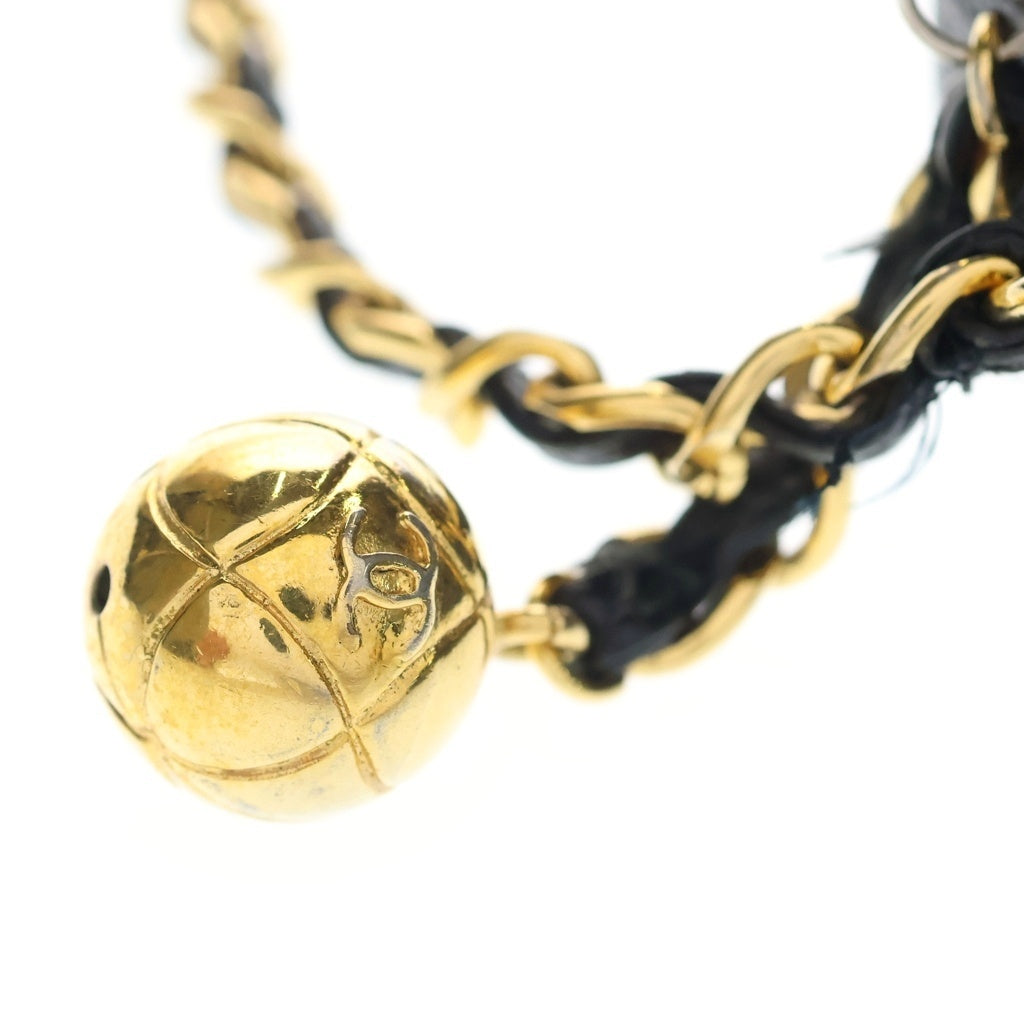 CHANEL(シャネル) マトラッセ ココマーク ココボール キャビアスキン レザー チェーンショルダーバッグ ゴールド金具 ブラック 3番台 レディース