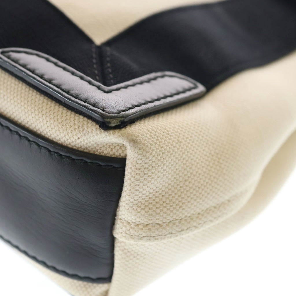 BALENCIAGA(バレンシアガ) ネイビーカバスXS ハンド ショルダーバッグ コットンキャンバス ホワイト/ブラック 390346 レディース