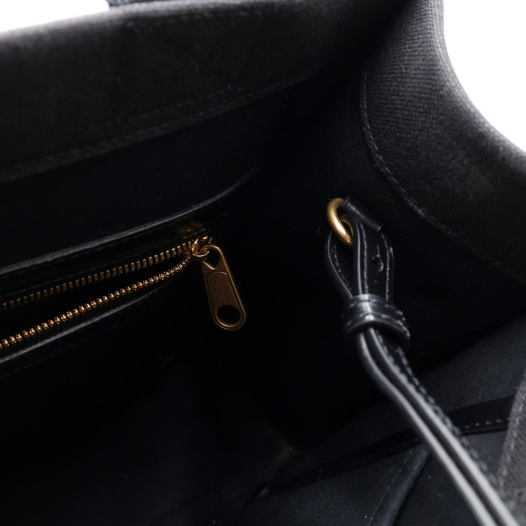 BALENCIAGA(バレンシアガ) ハードウェア スモール キャンバス レザー 2WAY ハンド ショルダー トートバッグ ブラック 671402 レディース