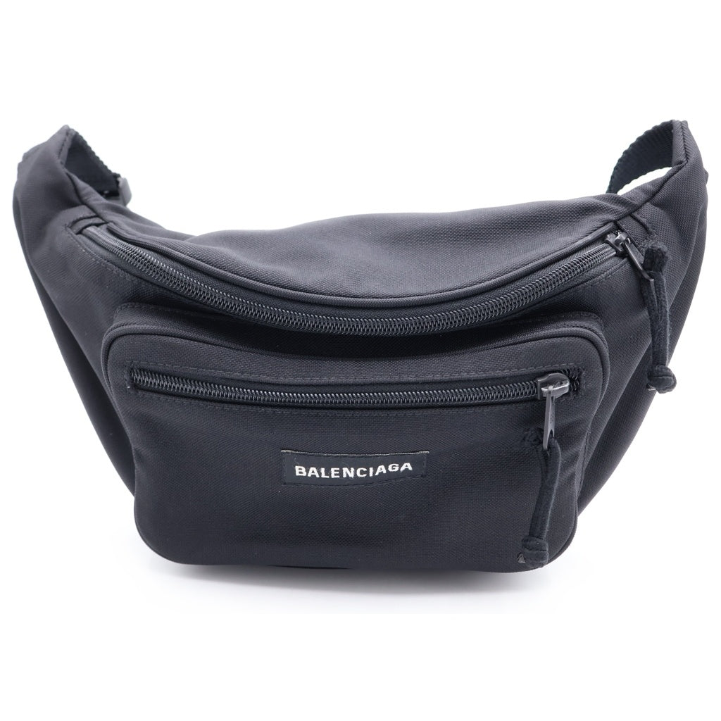 BALENCIAGA(バレンシアガ) エクスプローラー ワッペンロゴ ナイロン ボディ ショルダー ウエストバッグ ブラック 482389