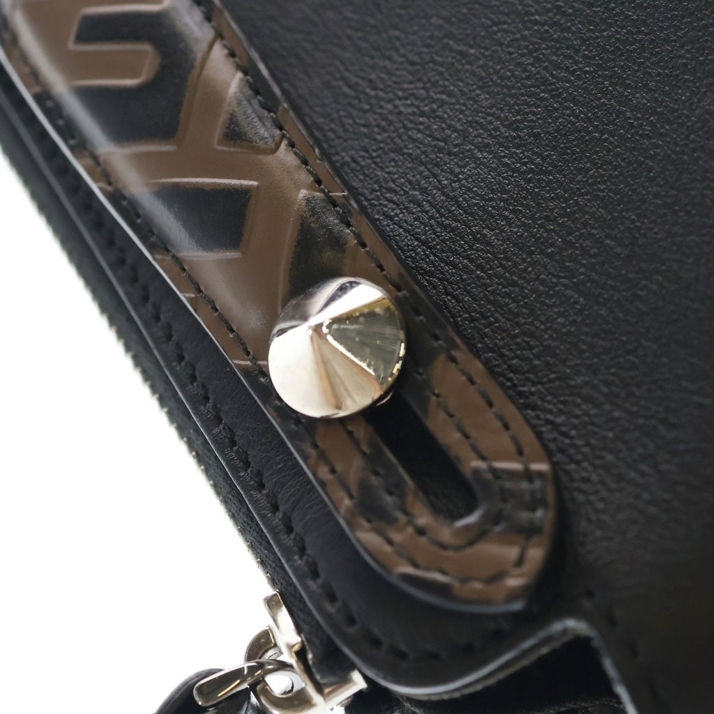 FENDI(フェンディ) ズッカ バイザウェイ レザー シルバー金具 2WAY ハンドバッグ ショルダーバッグ ブラック/ブラウン 8BL145 レディース