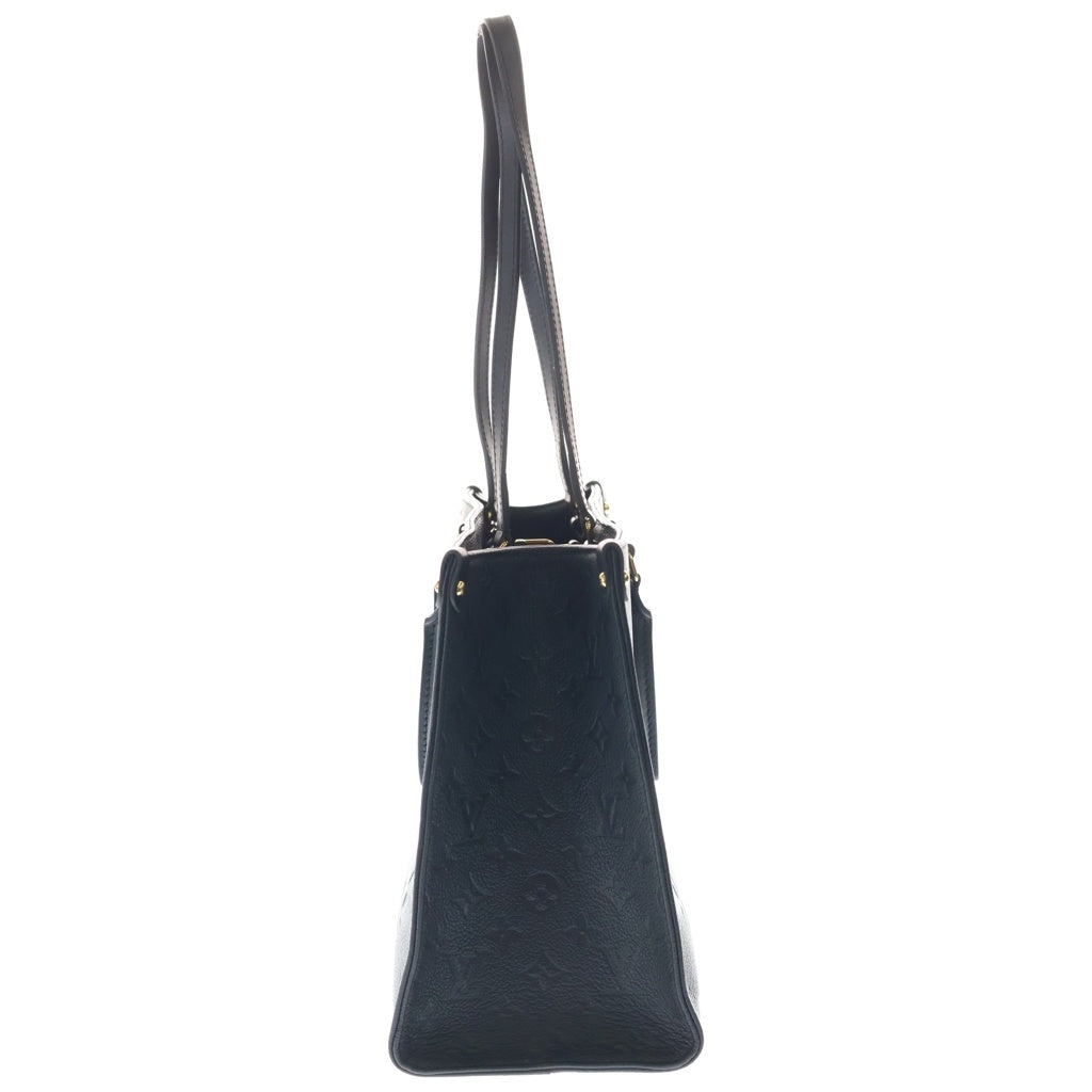 LOUIS VUITTON(ルイヴィトン) オンザゴーMM モノグラムアンプラント レザー 2WAY ハンド ショルダー トートバッグ ブラック M45595 レディース