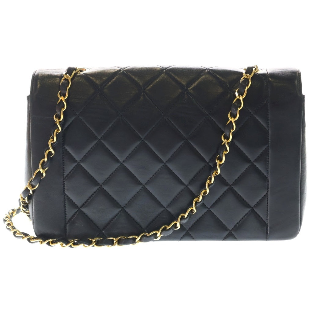 CHANEL(シャネル) ダイアナ25 チェーンショルダーバッグ ブラック ラムスキン ゴールド金具 レディース