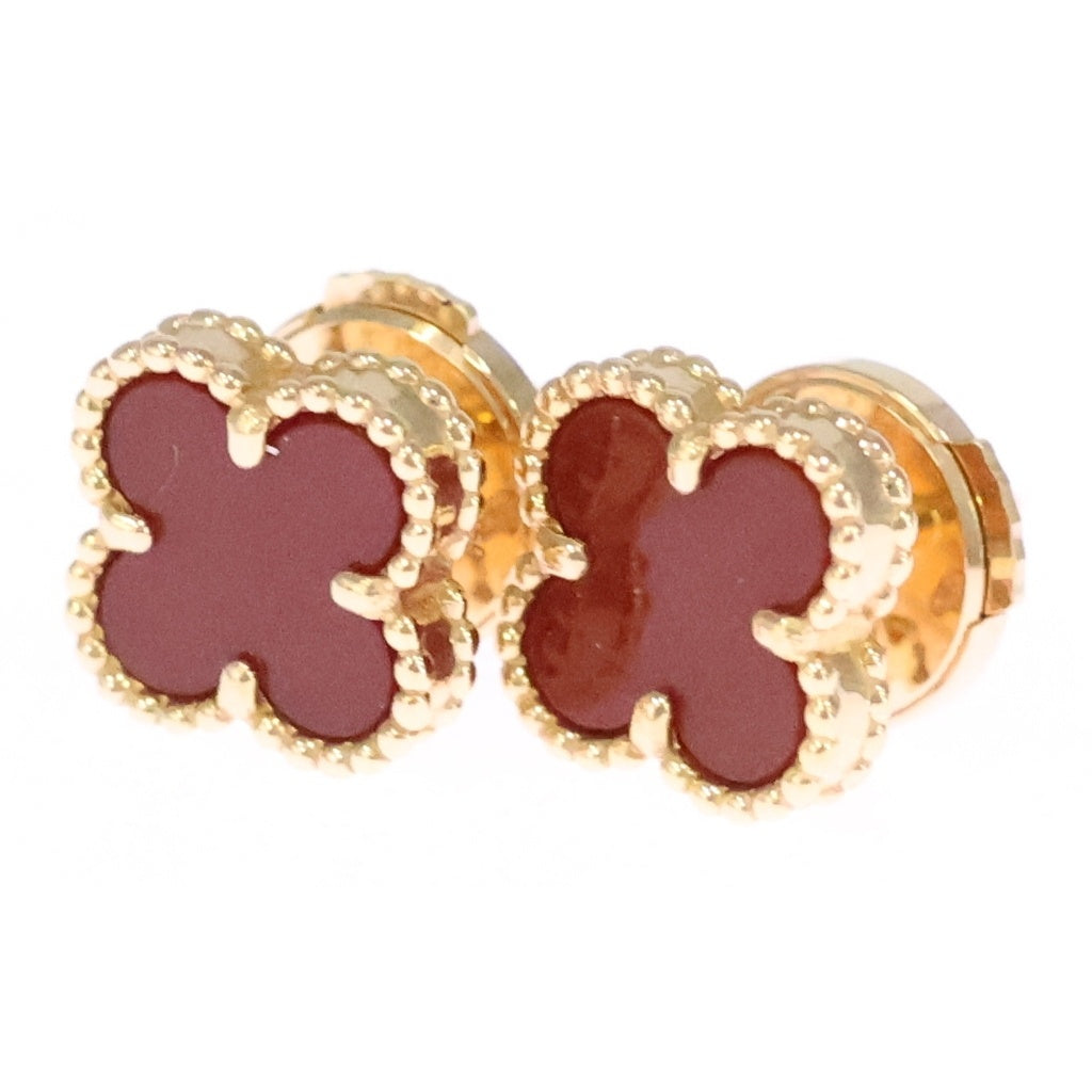 Van Cleef & Arpels(ヴァンクリーフアンドアーペル) スウィートアルハンブラ カーネリアン ピアス ボルドー×ピンクゴールド Au750PG VCARN6BO00 レディース
