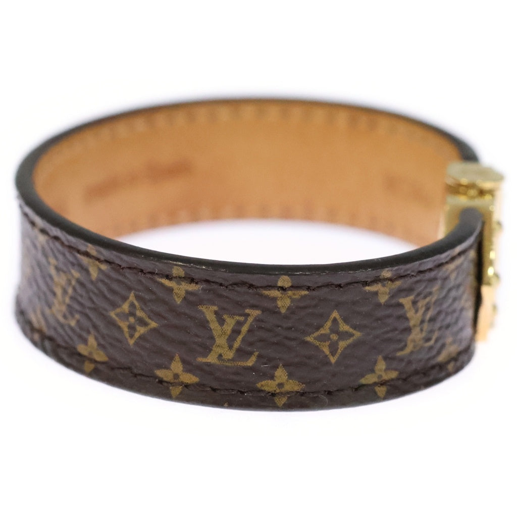 LOUIS VUITTON(ルイヴィトン) スピリット ブレスレット ブラウン レザー M6689 ゴールド金具 レディース