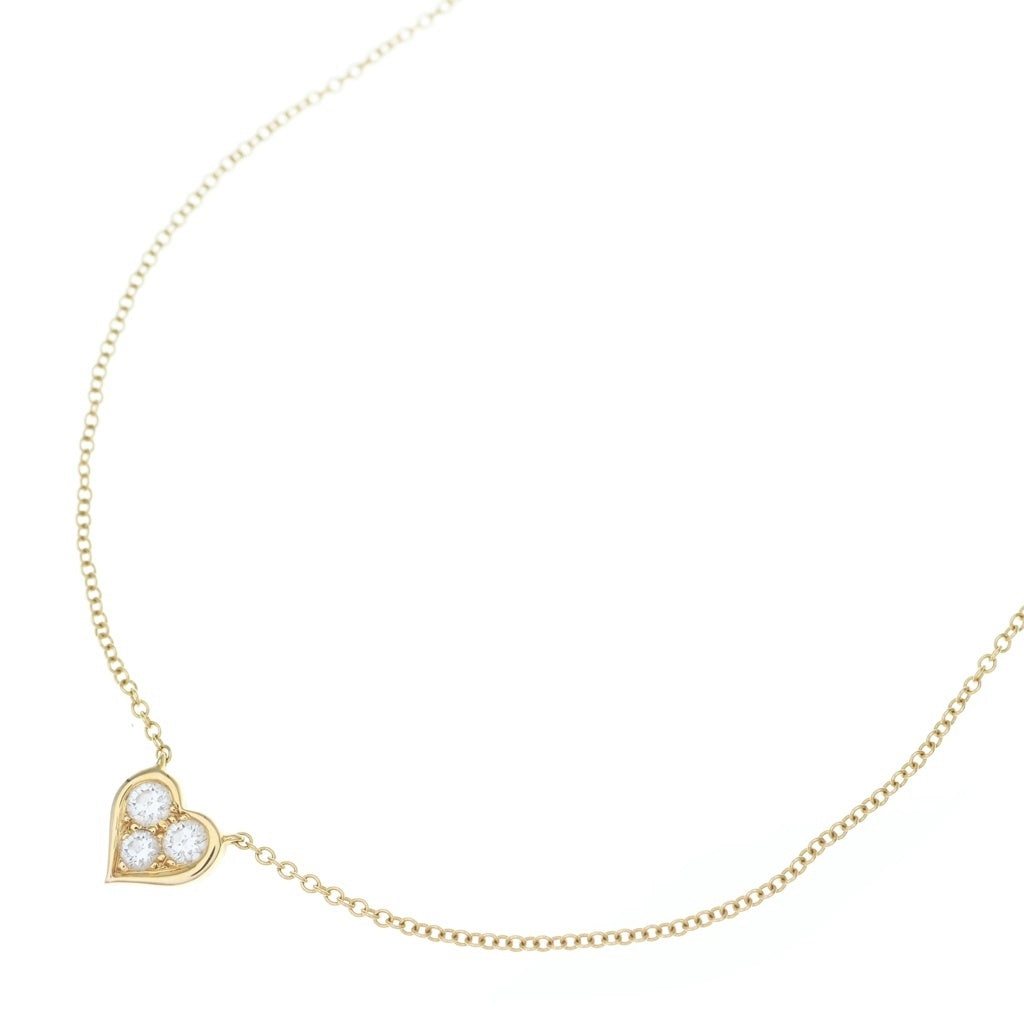 TIFFANY & Co.(ティファニー) センチメンタルハートネックレス ダイヤ ペンダント チェーン イエローゴールド Au750YG レディース