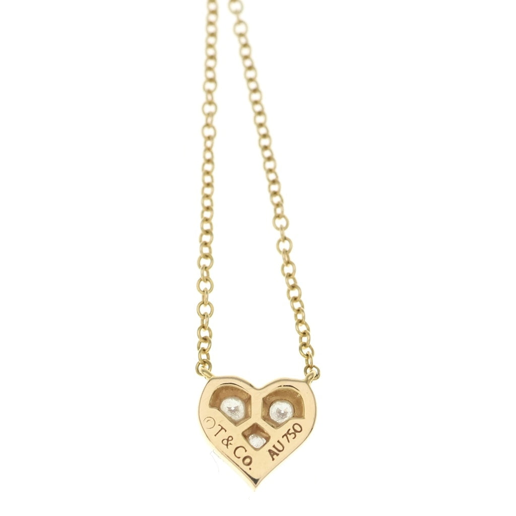TIFFANY & Co.(ティファニー) センチメンタルハートネックレス ダイヤ ペンダント チェーン イエローゴールド Au750YG レディース