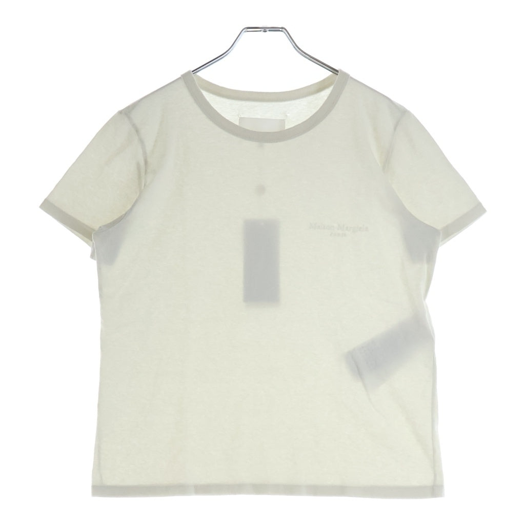 Maison Margiela(メゾンマルジェラ) 26SS ラウンドネック ロゴ刺繍半袖Tシャツ カットソー コットン ホワイト S29GC0312 レディース