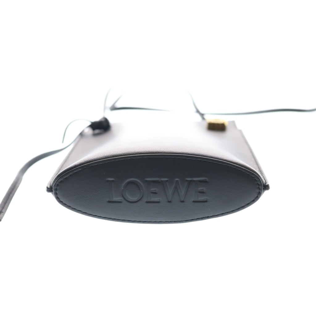 LOEWE(ロエベ) アナグラム ダイスポケット カーフレザー ショルダーバッグ ポーチ ポシェット フォンポーチ ブラック レディース