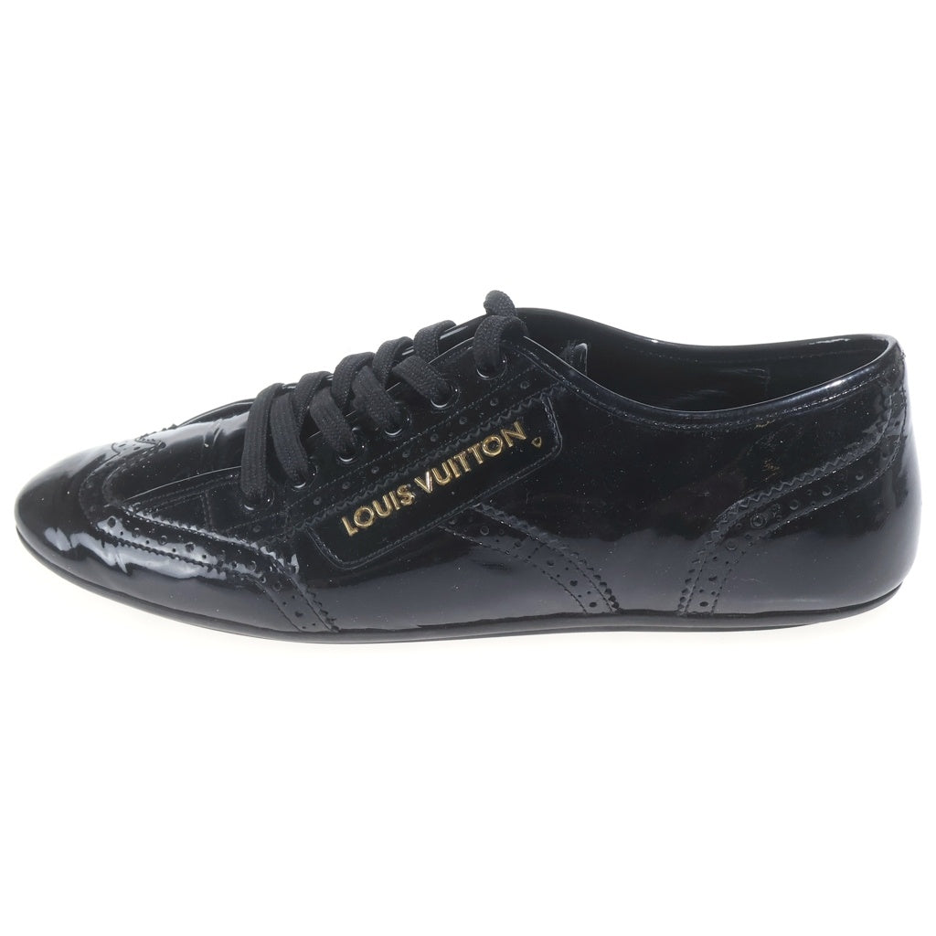 LOUIS VUITTON(ルイヴィトン) パテントレザー レースアップドレスシューズ フラットシューズ エナメル ブラック G0 0111 レディース