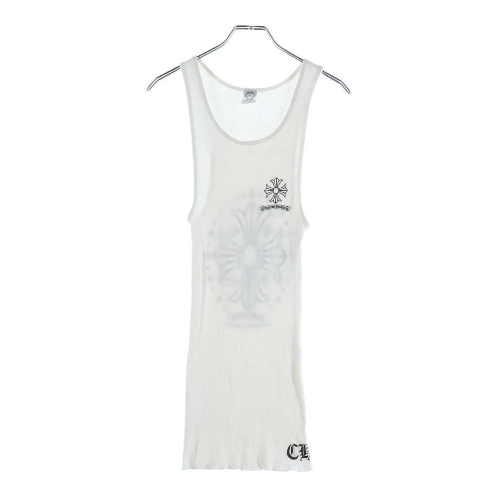 CHROME HEARTS(クロムハーツ) HOLLYWOOD CHプラス スクロールラベル プリント タンクトップ ホワイト