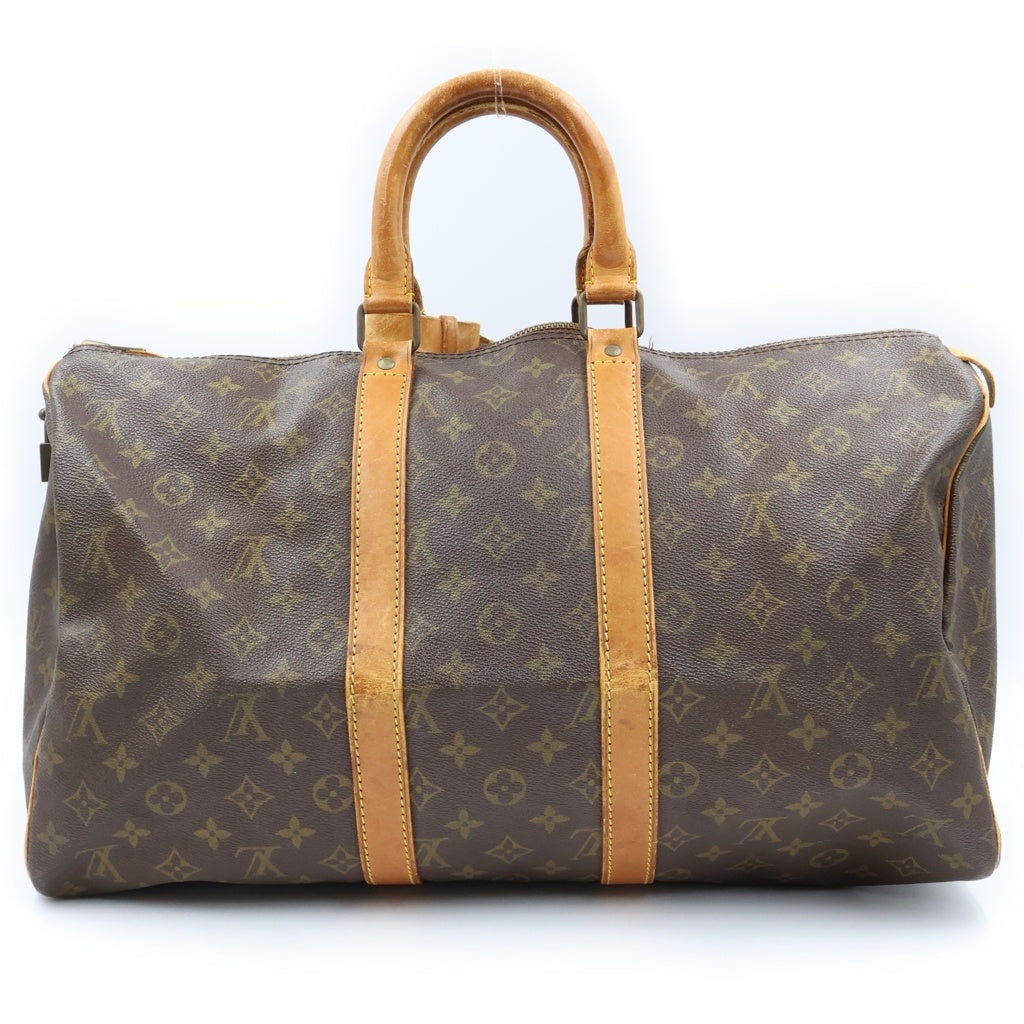 LOUIS VUITTON(ルイヴィトン) モノグラム キーポル40 ハンドバッグ ボストンバッグ トラベルバッグ ブラウン レザー×PVC M41428 ゴールド金具