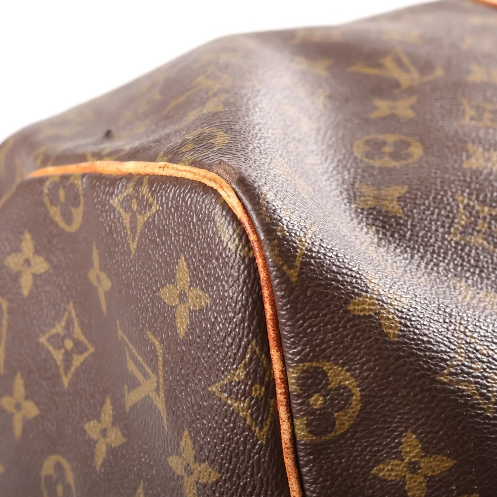 LOUIS VUITTON(ルイヴィトン) モノグラム キーポル55 ボストンバッグ ハンドバッグ トラベルバッグ ブラウン レザー×PVC M41424 ゴールド金具