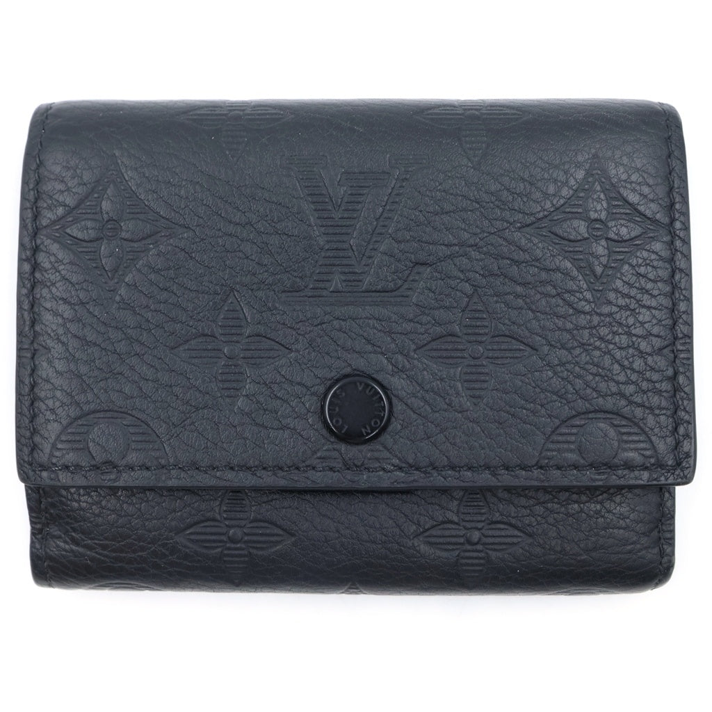 LOUIS VUITTON(ルイヴィトン) モノグラム・シャドウ ヴィクター・ウォレット コンパクトウォレット 三つ折り財布 ブラック レザー M12635 レディース