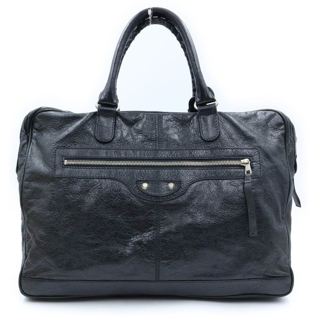 BALENCIAGA(バレンシアガ) シティ クラシックブリッジ ハンドバッグ ビジネスバッグ ブラック レザー シルバー金具 レディース