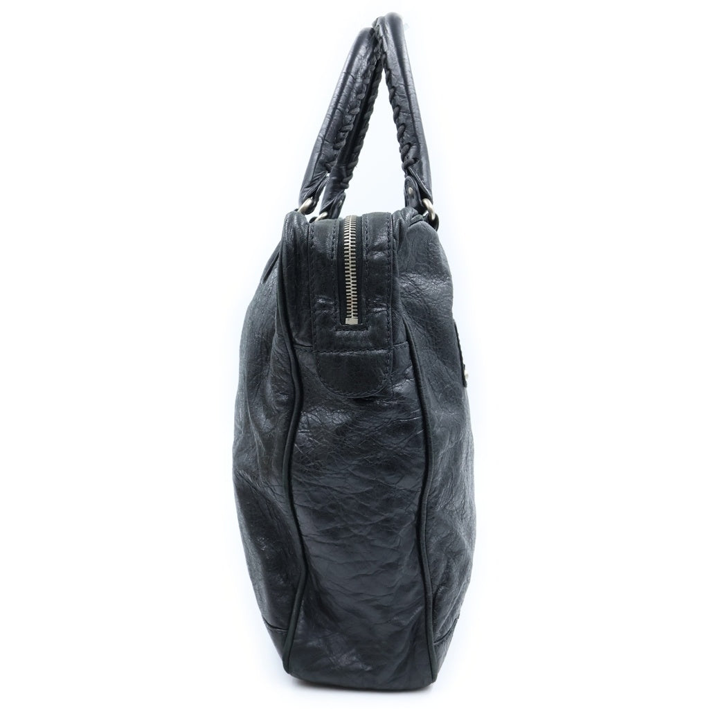 BALENCIAGA(バレンシアガ) シティ クラシックブリッジ ハンドバッグ ビジネスバッグ ブラック レザー シルバー金具 レディース