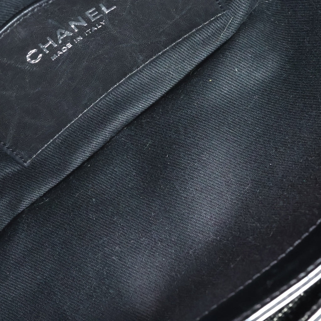 CHANEL(シャネル) マドモアゼルボーリング ハンドバッグ チェーンバッグ ブラック エナメル シルバー金具 レディース