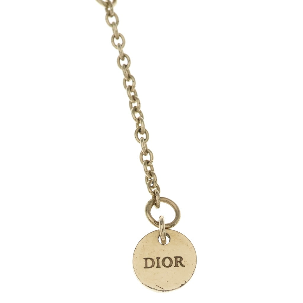 Christian Dior(クリスチャンディオール) CDロゴ ラインストーン ネックレス ゴールド金具 メタル レディース