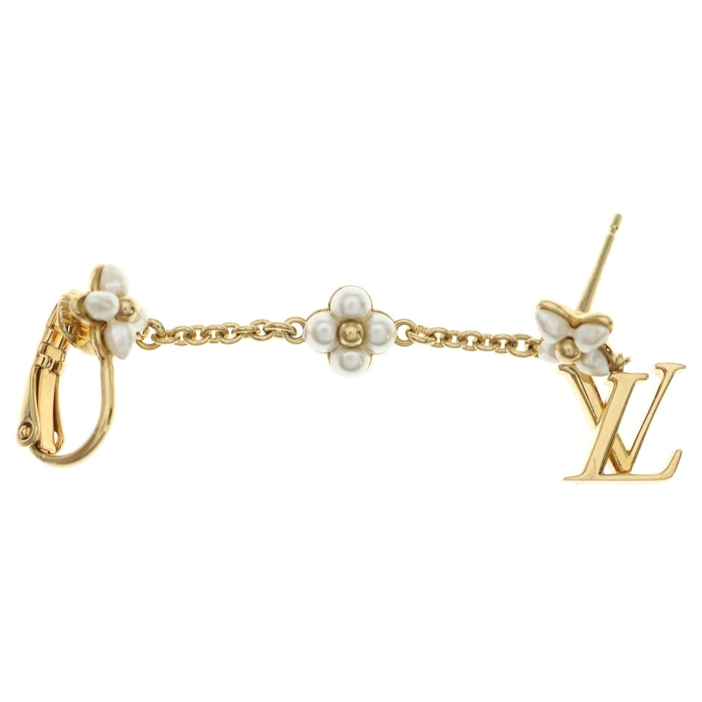 LOUIS VUITTON(ルイヴィトン) モノグラム フローラグラム ピアス イヤーカフ 片耳用 メタル ゴールド フェイクパール M01026 レディース