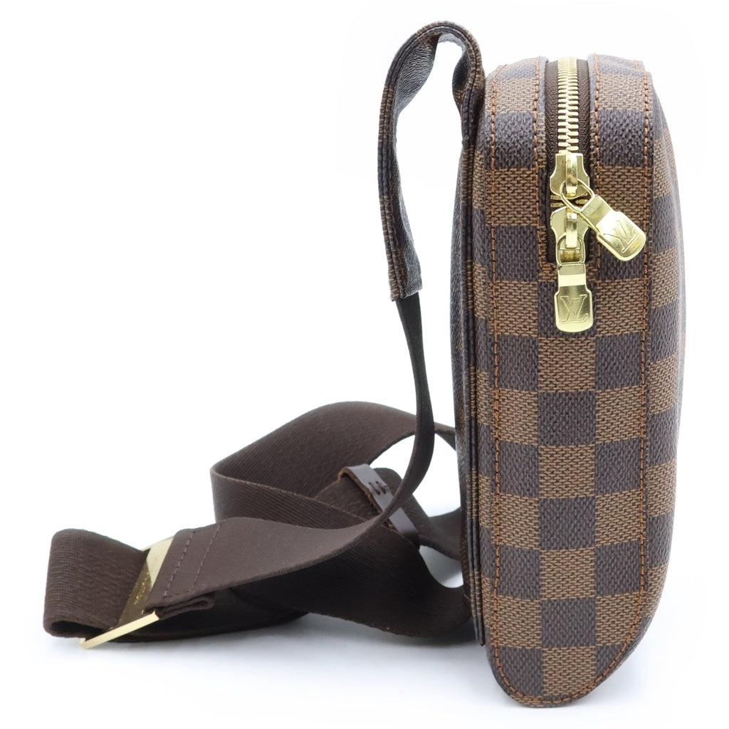 LOUIS VUITTON(ルイヴィトン) ダミエ ジェロニモス ショルダーバッグ ボディバッグ ウエストバッグ ブラウン レザー×PVC N51994 ゴールド金具
