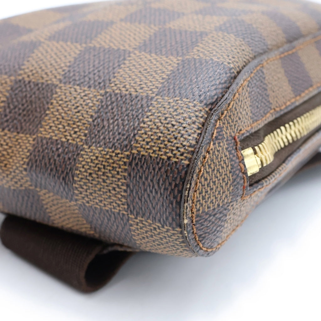 LOUIS VUITTON(ルイヴィトン) ダミエ ジェロニモス ショルダーバッグ ボディバッグ ウエストバッグ ブラウン レザー×PVC N51994 ゴールド金具